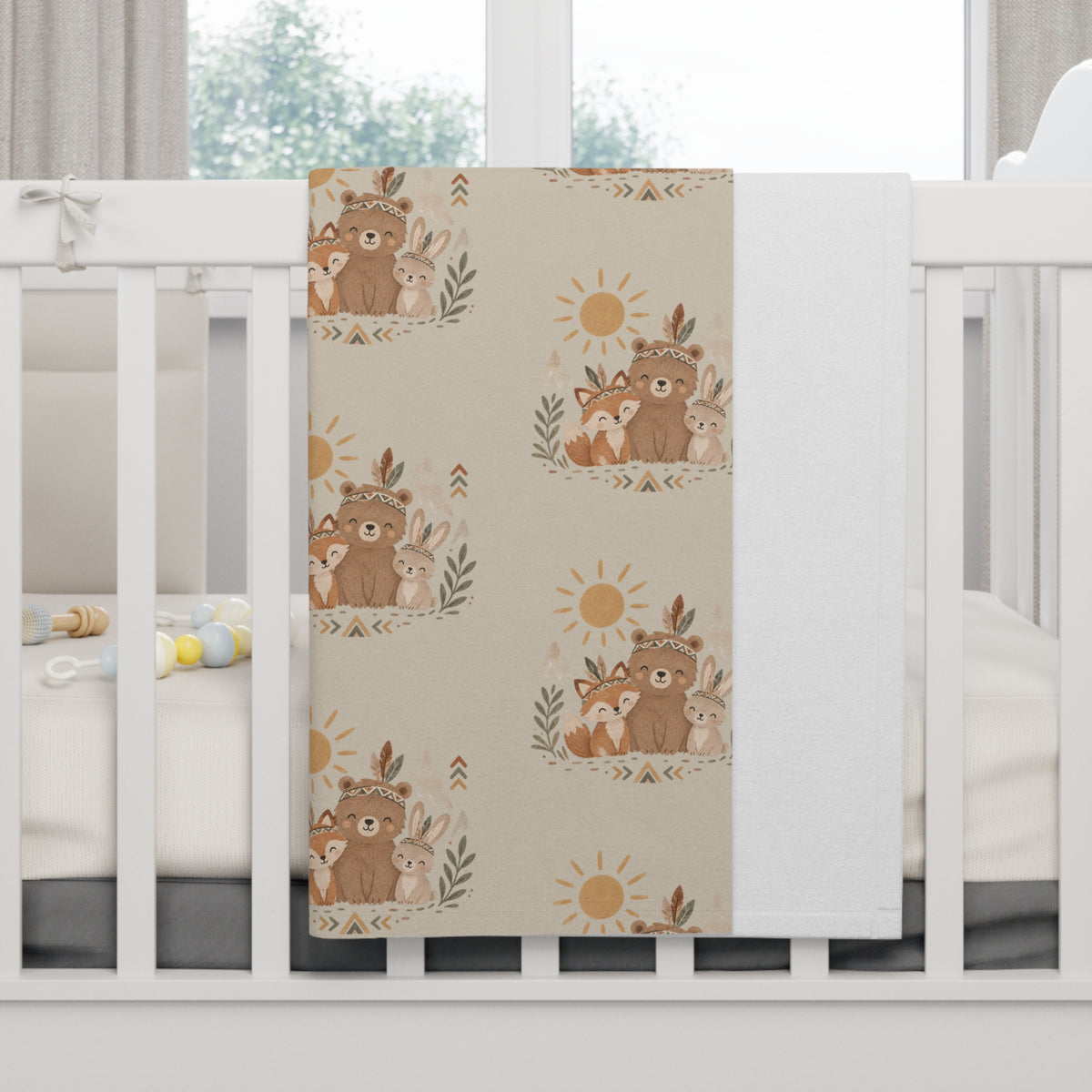 Couverture pour bébé thème animaux de la forêt