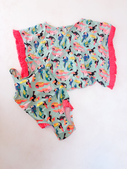 MAILLOT DE BAIN ET PAR-DESSUS / Cat et Jack 12 mois *Neuf sans étiquette